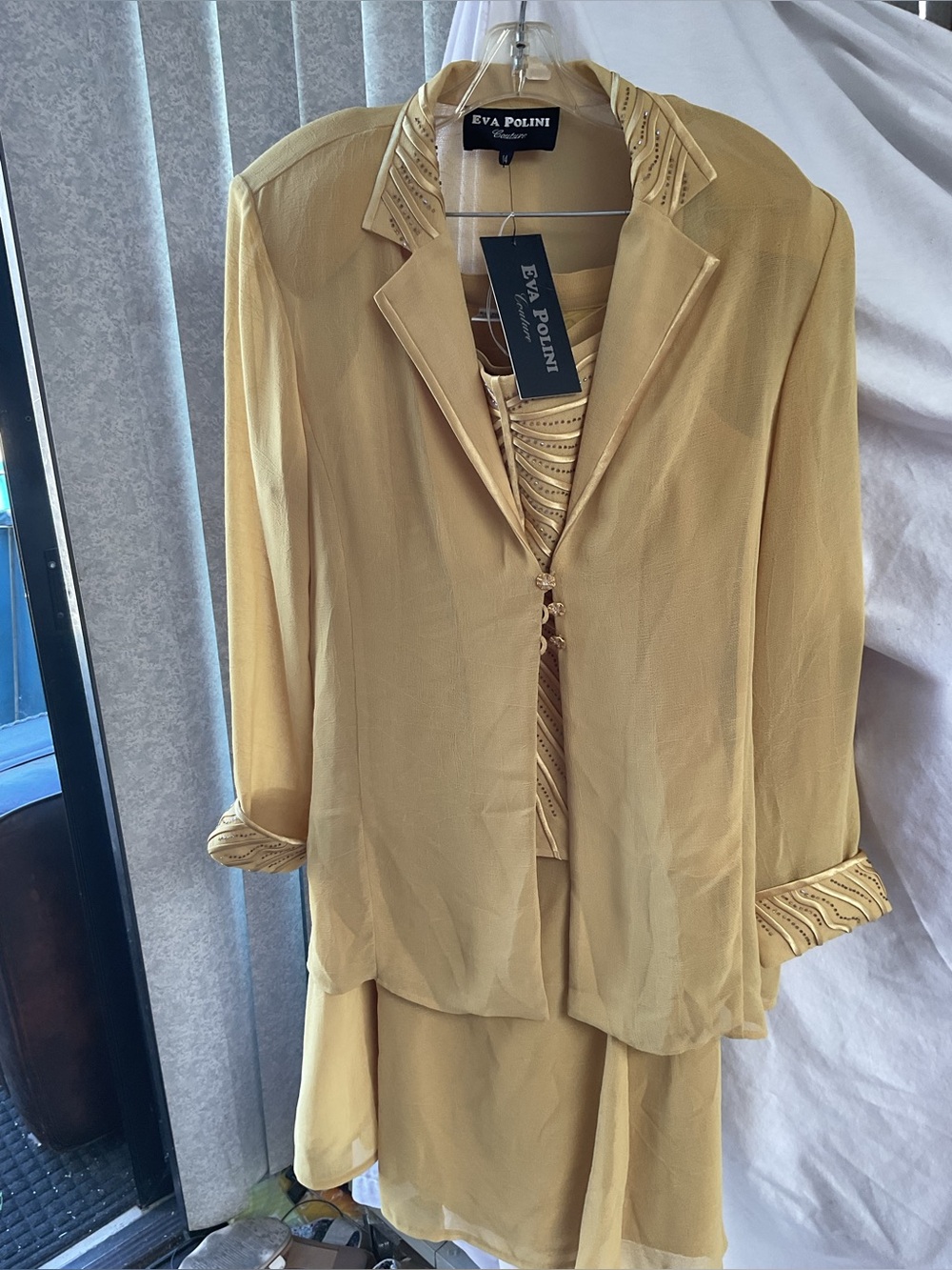 Eva Polini Mustard Yellow 3-Piece Dress Set